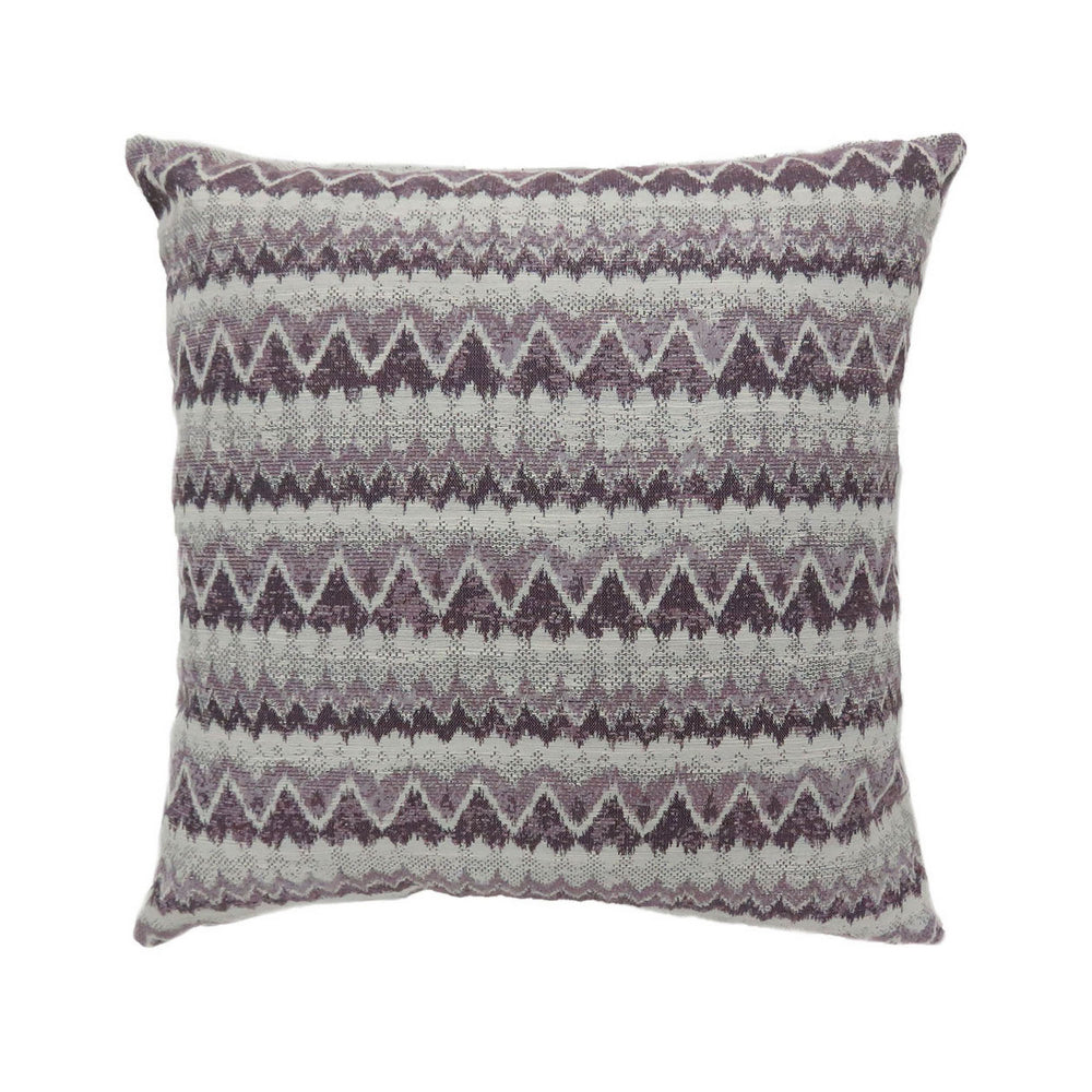 Contemporary Style Horizontally Zigzag Designed Set of 2 Throw Pillows, Purple