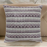 Contemporary Style Horizontally Zigzag Designed Set of 2 Throw Pillows, Purple