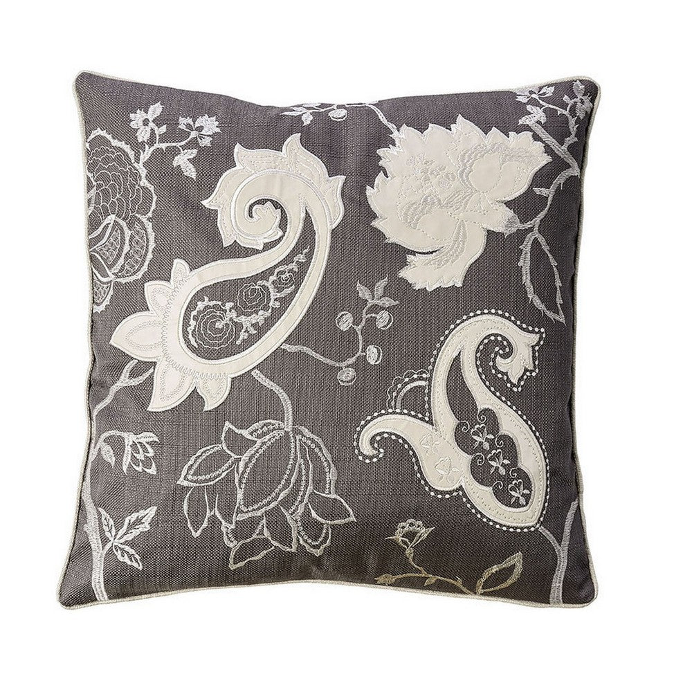 Contemporary Style Set of 2 Throw Pillows With Paisley and Floral Designing - BM178023