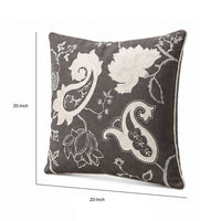 Contemporary Style Set of 2 Throw Pillows With Paisley and Floral Designing - BM178023