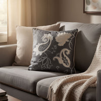 Contemporary Style Set of 2 Throw Pillows With Paisley and Floral Designing - BM178023