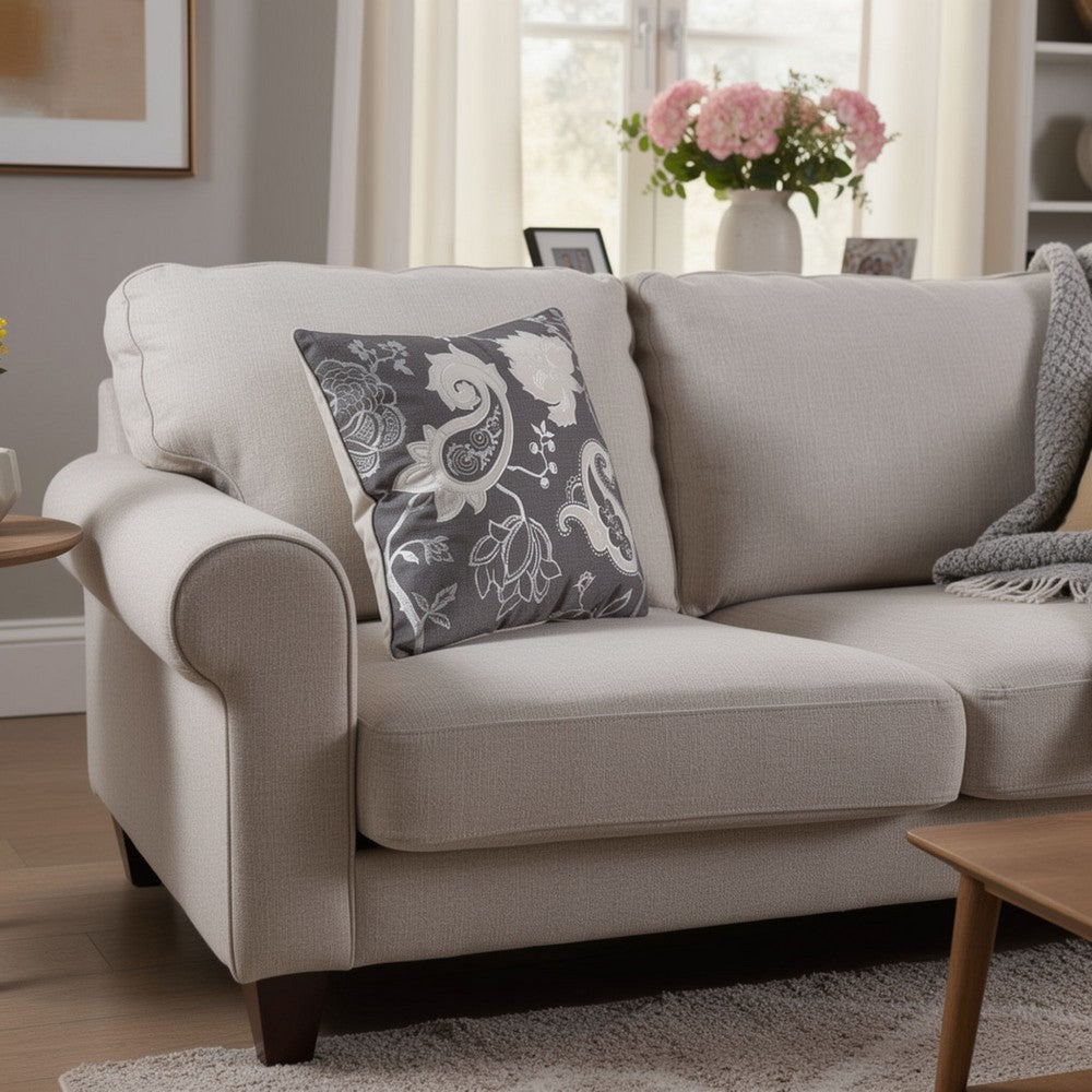 Contemporary Style Set of 2 Throw Pillows With Paisley and Floral Designing - BM178023