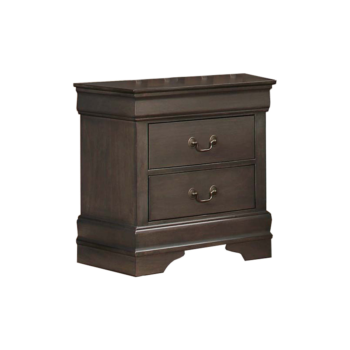 Wooden Solid Grey Night stand, Stained Gray - BM179883