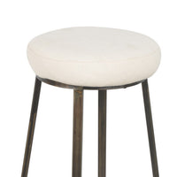 Metal Framed Backless Counter Stool With Polyester Seat, Black & White