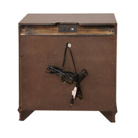 Wooden Night Stand With 3 Drawers In Cherry Brown - BM181394
