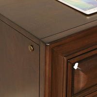 Wooden Night Stand With 3 Drawers In Cherry Brown - BM181394