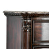 Transitional Wood Night Stand With Genuine Marble Top, Brown - BM182950