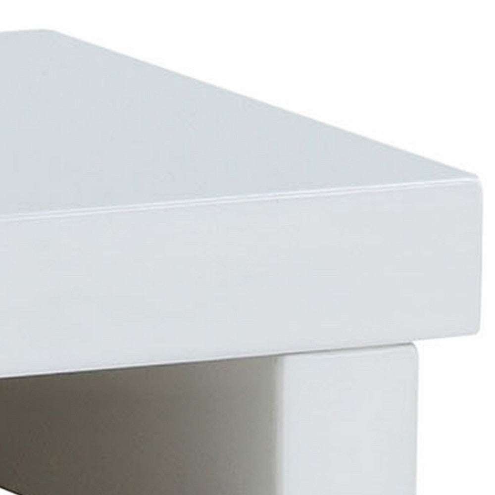 Finely Designed Contemporary Solid Wood Night Stand, Glossy White - FOA-CM7550N