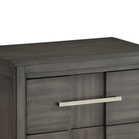 Transitional Solid Wood Night Stand With Two Drawers, Gray - BM182990