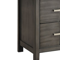 Transitional Solid Wood Night Stand With Two Drawers, Gray - BM182990
