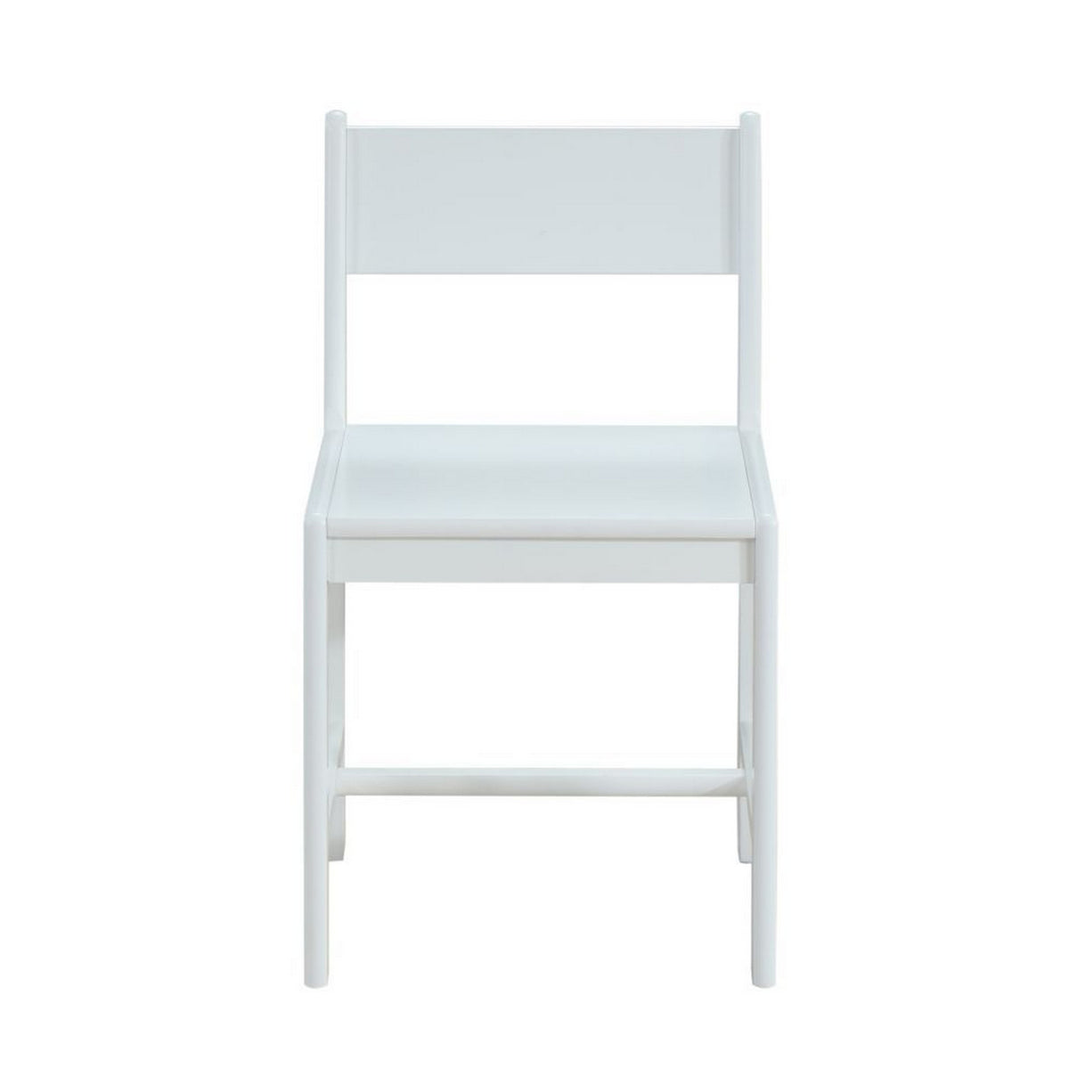 17 Inch Modern Side Chair, Low Open Panel Back, White Wood Finish - BM185519