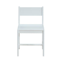 17 Inch Modern Side Chair, Low Open Panel Back, White Wood Finish - BM185519