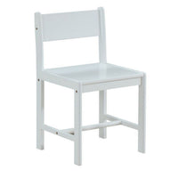 17 Inch Modern Side Chair, Low Open Panel Back, White Wood Finish - BM185519