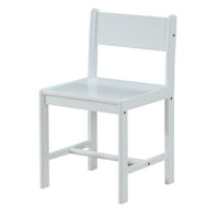 17 Inch Modern Side Chair, Low Open Panel Back, White Wood Finish - BM185519