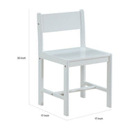 17 Inch Modern Side Chair, Low Open Panel Back, White Wood Finish - BM185519