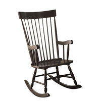 Traditional Style Wooden Rocking Chair with Contoured Seat, Black - AMF-59297