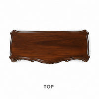 BM185792 Rectangular Sofa Table With Scrolled Leg And Bottom Shelf, Cherry Brown