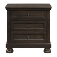 Wooden Mid Century Design Night Stand Chest With Hidden Drawer, Dark Brown - BM185981