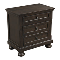 Wooden Mid Century Design Night Stand Chest With Hidden Drawer, Dark Brown - BM185981