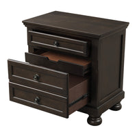 Wooden Mid Century Design Night Stand Chest With Hidden Drawer, Dark Brown - BM185981