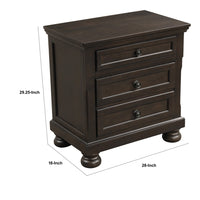 Wooden Mid Century Design Night Stand Chest With Hidden Drawer, Dark Brown - BM185981