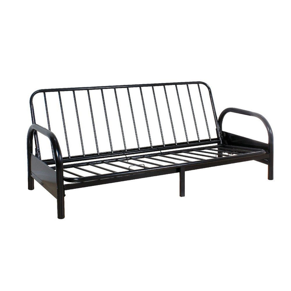 Contemporary Metal Adjustable Sofa Frame with Metal Armrests, Black - AMF-02172BK