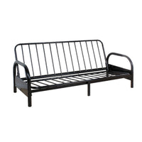 Contemporary Metal Adjustable Sofa Frame with Metal Armrests, Black - AMF-02172BK