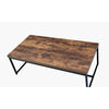 BM186264 Metal Framed Coffee Table with Wooden Top, Weathered Oak Brown and Black