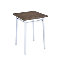 Contemporary Style Square Wood and Metal Bar Table, Brown and Silver - AMF-72595
