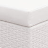 Aluminium Frame Faux Polyester Upholstered Square Ottoman, Large, White and Gray
