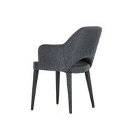 Fabric Upholstered Metal Dining Chair with Cutout Back Design, Gray