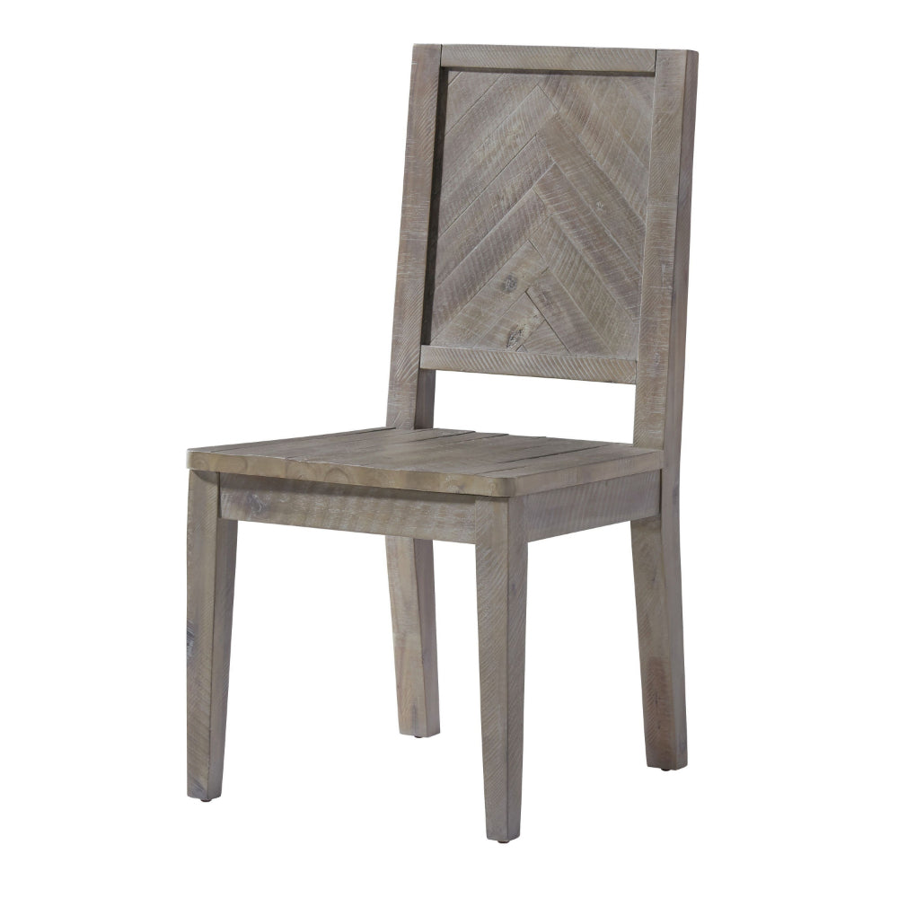 BM187614 - Wooden Side Chair with Fabric Upholstered Seat, Brown