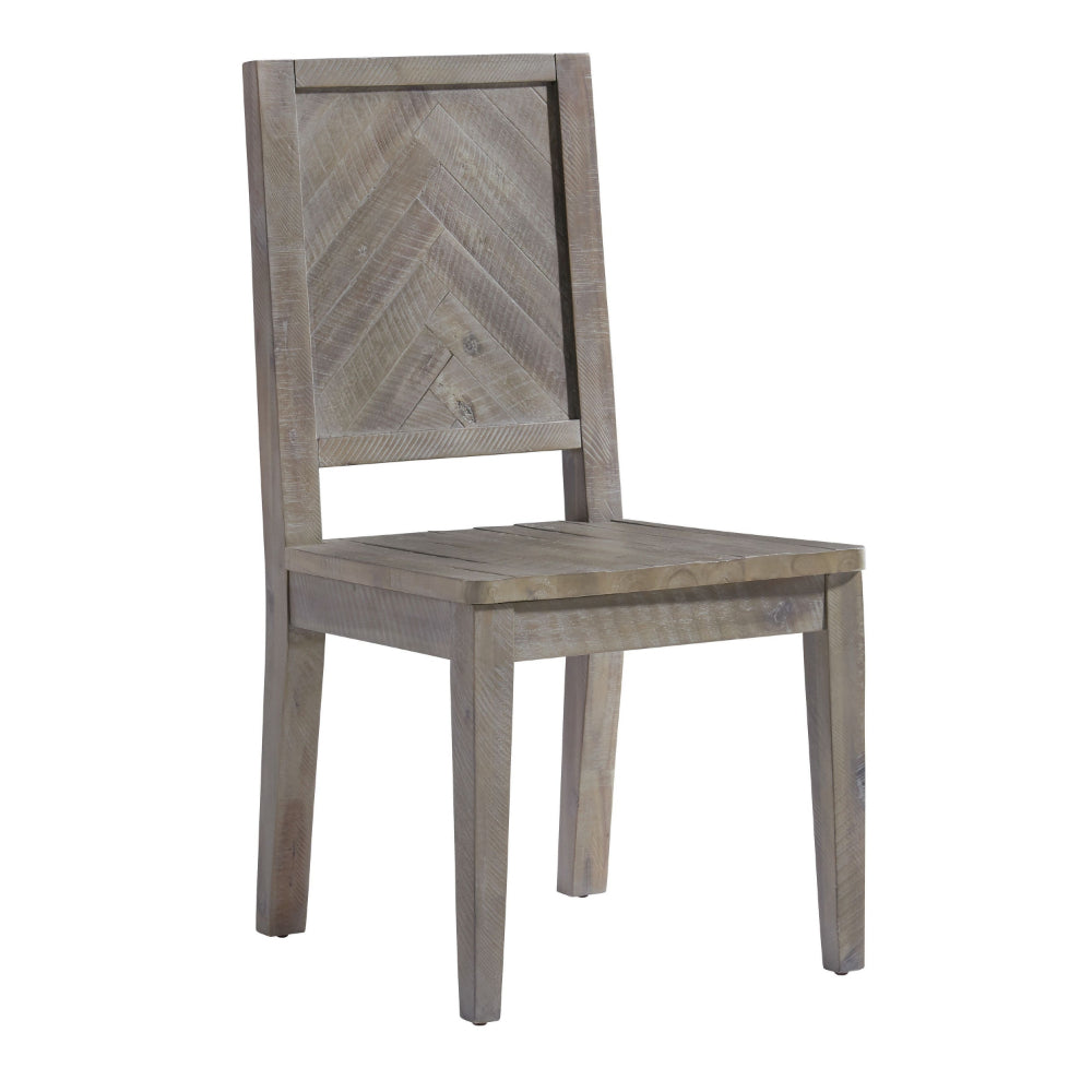 BM187614 - Wooden Side Chair with Fabric Upholstered Seat, Brown