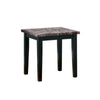 Faux Marble Top Table Set with Tapered Wooden Legs, Set of Three, Black and Gray - BM190138