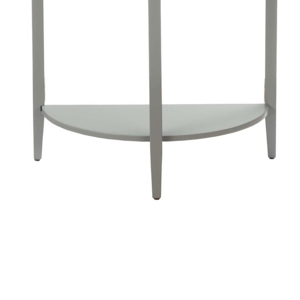BM191265 - Wooden Half Moon Shaped Console Table with One Open Bottom Shelf, Gray
