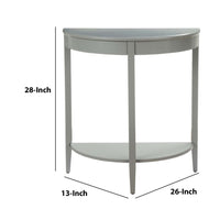BM191265 - Wooden Half Moon Shaped Console Table with One Open Bottom Shelf, Gray