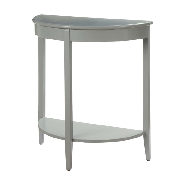 BM191265 - Wooden Half Moon Shaped Console Table with One Open Bottom Shelf, Gray