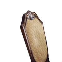 Wooden Counter Height Chair with Fabric Upholstered Seat and Back, Brown and Beige, Set of Two - AMF-64084