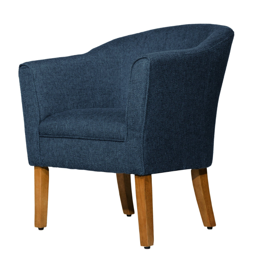 Benzara BM194027 - Fabric Upholstered Wooden Accent Chair With Curved ...