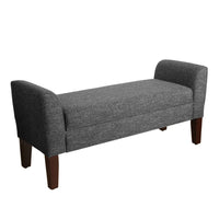 BM194083 - Fabric Upholstered Wooden Bench with Lift Top Storage and Tapered Feet, Dark Gray