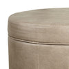 BM194118 - Faux Leather Upholstered Wooden Ottoman with Lift Off Lid Storage, Brown
