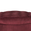 BM194134 - Velvet Upholstered Wooden Ottoman with Tufted Lift Off Lid Storage, Red