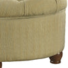 BM194137 - Fabric Upholstered Wooden Ottoman with Tufted Lift Off Lid Storage, Beige and Brown