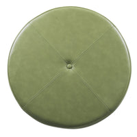 Leatherette Upholstered Wooden Ottoman with Single Button Tufted Lift Top Storage, Green, Large - BM194947