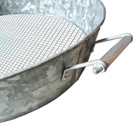 Round Galvanized Steel Compost Sifter with Wire Mesh Design Base, Antique Silver - BM195216