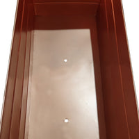 Rectangular Metal Flower Planter Box with Embossed Line Design, Large, Copper - BM195218