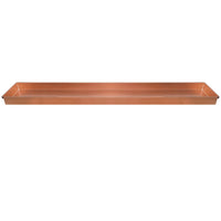 29 Inch Rectangular Metal Windowsill Planter Tray, Trim Edges, Large, Copper - BM195220