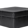 BM195756 - Leatherette Upholstered Wooden Ottoman With Hinged Storage, Black and Brown, Large