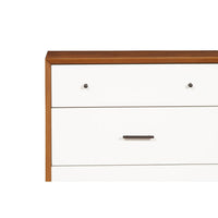 BM196032 - Modern Style Wooden Chest With Three Drawers and Flared Legs, Brown and White