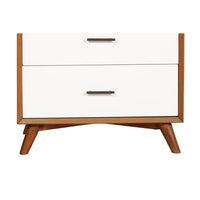 BM196032 - Modern Style Wooden Chest With Three Drawers and Flared Legs, Brown and White